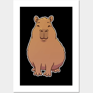 Cute Happy Capybara Posters and Art